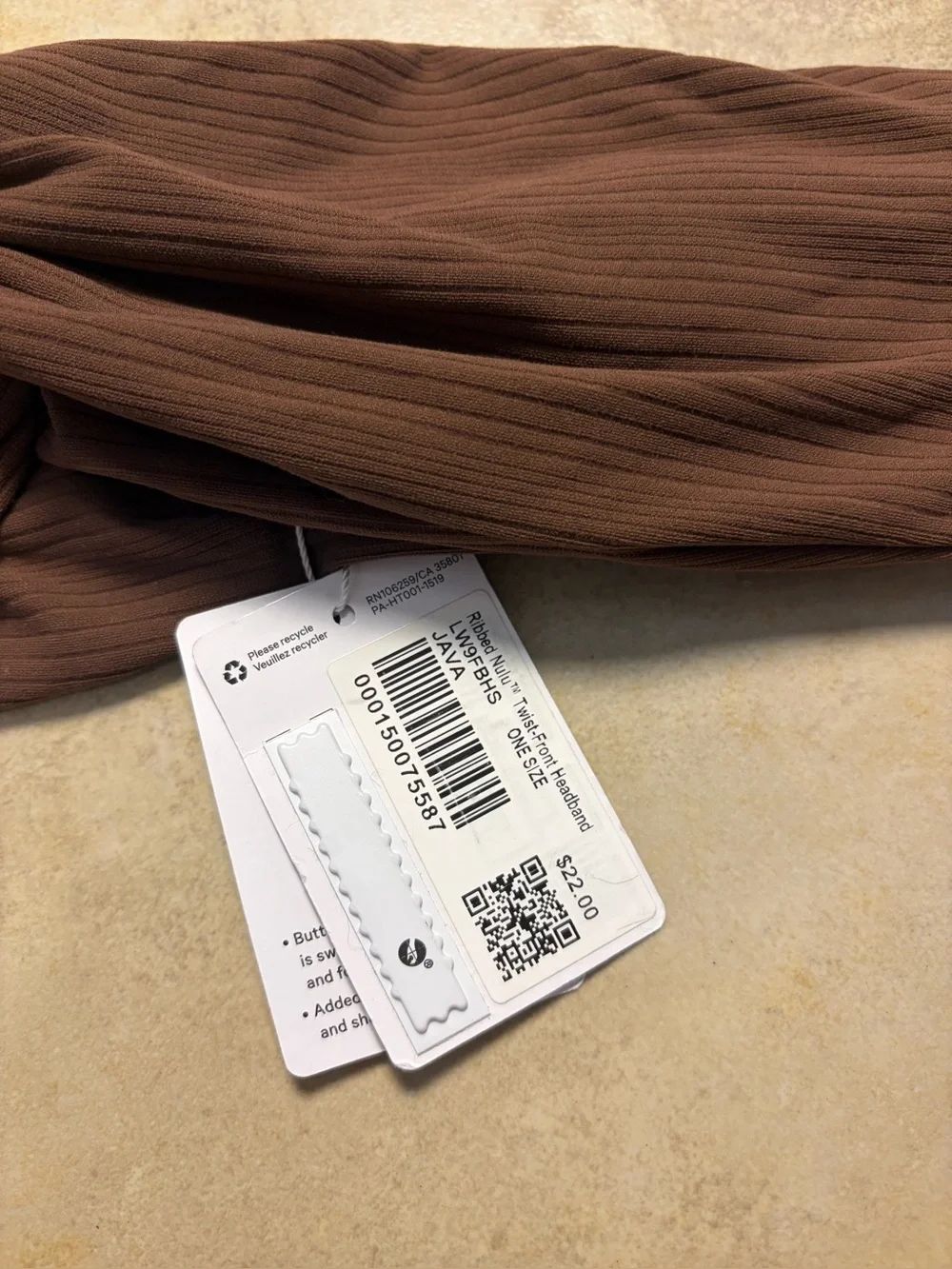 lululemon athletica Ribbed Nulu Twist-Front Headband — Brown